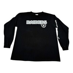 Vintage Oakland Raiders Shirt Mens Large Black NFL Football Long Sleeve T-Shirt